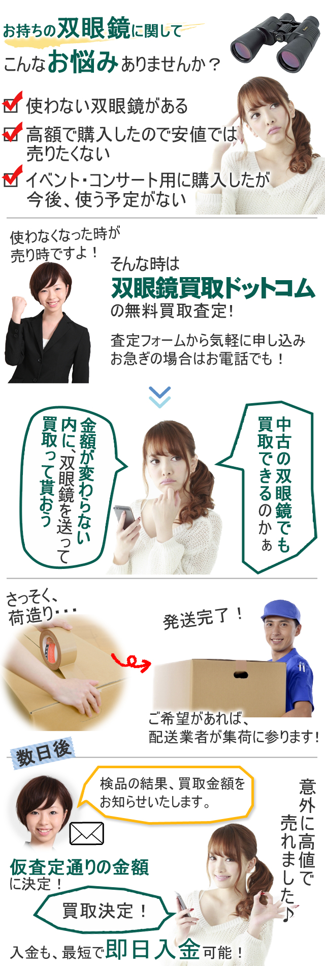 双眼鏡の買取なら、高価買取が可能な 双眼鏡買取ドットコムへお任せください!